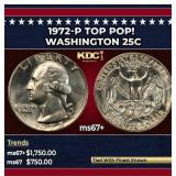 1972-p Washington Quarter TOP POP! 25c ms67+ SEGS