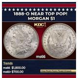 1888-o Morgan Dollar Near Top Pop! $1 ms66 SEGS