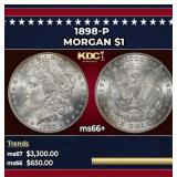 1898-p Morgan Dollar $1 ms66+ SEGS