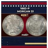 1883-p Morgan Dollar $1 Grades ms63+