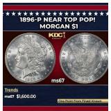 1896-p Morgan Dollar Near Top Pop! $1 ms67 SEGS
