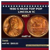 1936-s Lincoln Cent Near Top Pop 1c ms67 rd SEGS