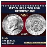 1977-d Kennedy Half Dollar Near Top Pop 50c ms67+