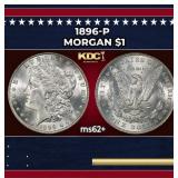 1896-p Morgan Dollar $1 Grades ms62+