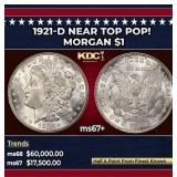 1921-d Morgan Dollar Near Top Pop! $1 ms67+ SEGS