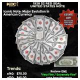 1x 1928 $2 Red Seal United States Note Grades VF/X
