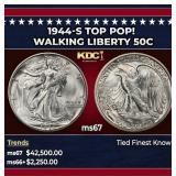 1944-s Walking Liberty Half Dollar TOP POP! 50c ms
