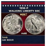 1936-p Walking Liberty Half Dollar 50c Grades ms66