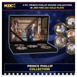 5 Coin Prince Philip Gold Plated Round Collection