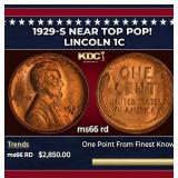 1929-s Lincoln Cent Near Top Pop! 1c ms66 rd SEGS