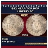 1892 Liberty Nickel Near Top Pop 5c ms66 SEGS
