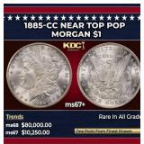 1885-cc Morgan Dollar Near Top Pop $1 ms67+ SEGS