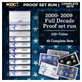2000-2009 Full Decade Proof Set Run - 118 Coins, 1