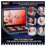 6 Coin Marilyn Monroe Silver Plated Round Collecti