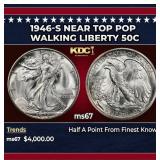1946-s Walking Liberty Half Dollar Near Top Pop 50