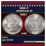 1886-p Morgan Dollar $1 Grades ms65