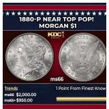1880-p Morgan Dollar Near Top Pop! $1 ms66 SEGS