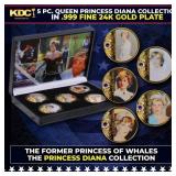 5 Coin Princess Diana V Gold Plated Round Collecti