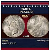 1928-s Peace Dollar $1 ms64 SEGS