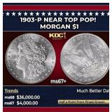 1903-p Morgan Dollar Near Top Pop! $1 ms67+ SEGS