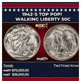 1942-s Walking Liberty Half Dollar TOP POP! 50c ms