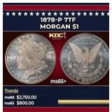1878-p 7tf Morgan Dollar $1 ms65+ SEGS