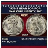 1937-s Walking Liberty Half Dollar Near Top Pop 50