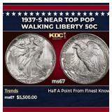 1937-s Walking Liberty Half Dollar Near Top Pop 50