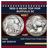 1935-s Buffalo Nickel Near Top Pop 5c ms67 SEGS