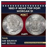 1883-p Morgan Dollar Near Top Pop! $1 ms67+ SEGS