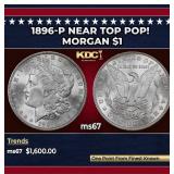 1896-p Morgan Dollar Near Top Pop! $1 ms67 SEGS