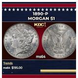 1890-p Morgan Dollar $1 Grades ms64