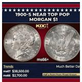 1900-s Morgan Dollar Near Top Pop $1 ms66+ SEGS