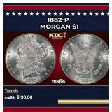 1882-p Morgan Dollar $1 Grades ms64