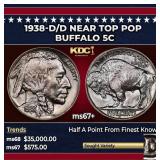 1938-d/d Buffalo Nickel Near Top Pop 5c ms67+ SEGS