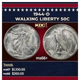 1944-d Walking Liberty Half Dollar 50c ms66+ SEGS