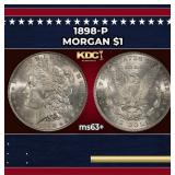 1898-p Morgan Dollar $1 Grades ms63+