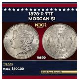 1878-p 7tf Morgan Dollar $1 Grades ms65