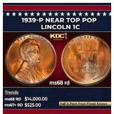 1939-p Lincoln Cent Near Top Pop 1c ms68 rd SEGS