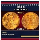 1930-d Lincoln Cent 1c Grades ms66 rd