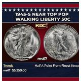 1945-s Walking Liberty Half Dollar Near Top Pop 50