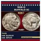 1928-d Buffalo Nickel 5c ms65+ SEGS