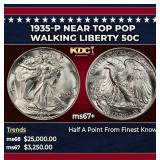 1935-p Walking Liberty Half Dollar Near Top Pop 50