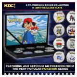 8 Coin Pokemon Silver Plated and Foiled Round Coll