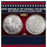2023 Republic of Ghana 1 oz Silver 20 Cedis Space