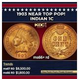 1903 Indian Cent Near Top Pop! 1c ms66+ rd SEGS