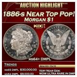 1886-s Morgan Dollar Near Top Pop! $1 ms64+ DMPL S