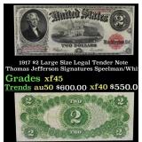 1917 $2 Large Size Legal Tender Note Thomas Jeffer
