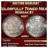 1890-cc Morgan Dollar Colorfully Toned Near Top Po