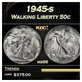 1945-s Walking Liberty Half Dollar 50c Grades ms66